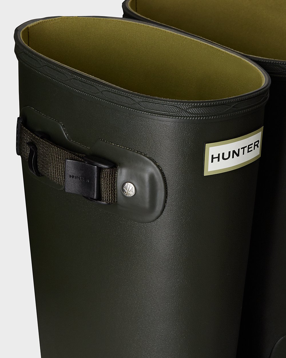 Womens Wide Fit Rain Boots - Hunter Huntress Leg (51MJLURWB) - Dark Olive